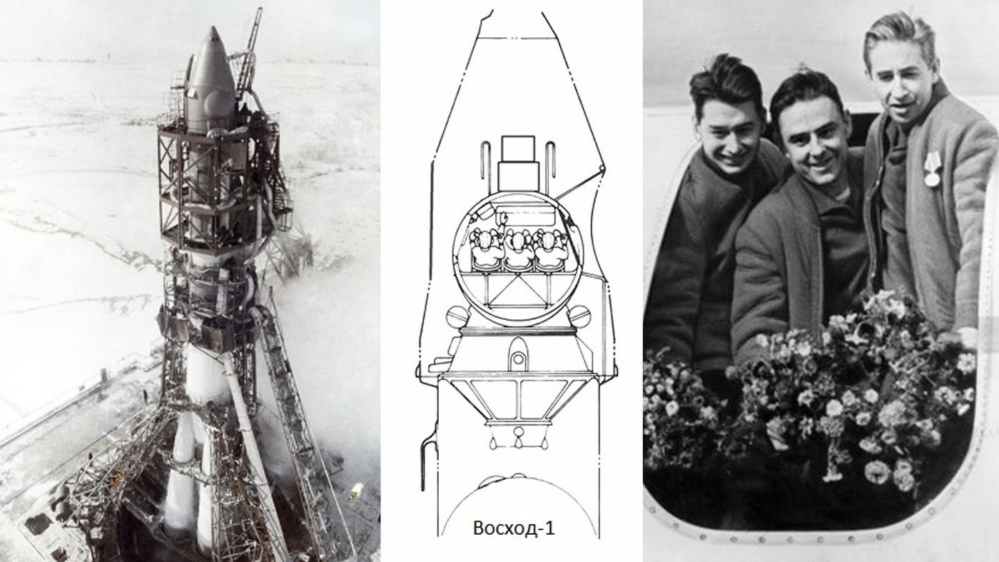 Soviet Union Launches Voskhod 1, First Multi-Person Crew, in 1964