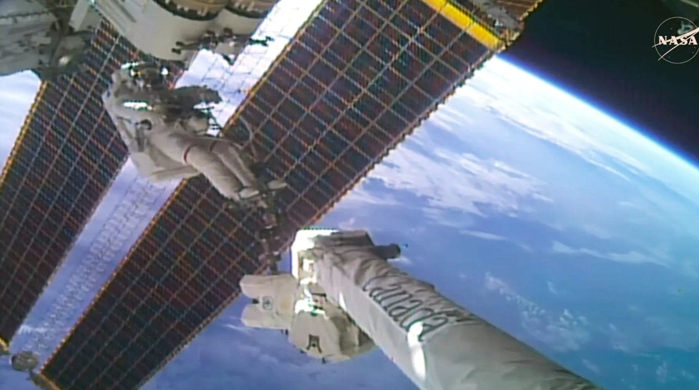Astronauts complete spacewalk installing new solar array on ISS