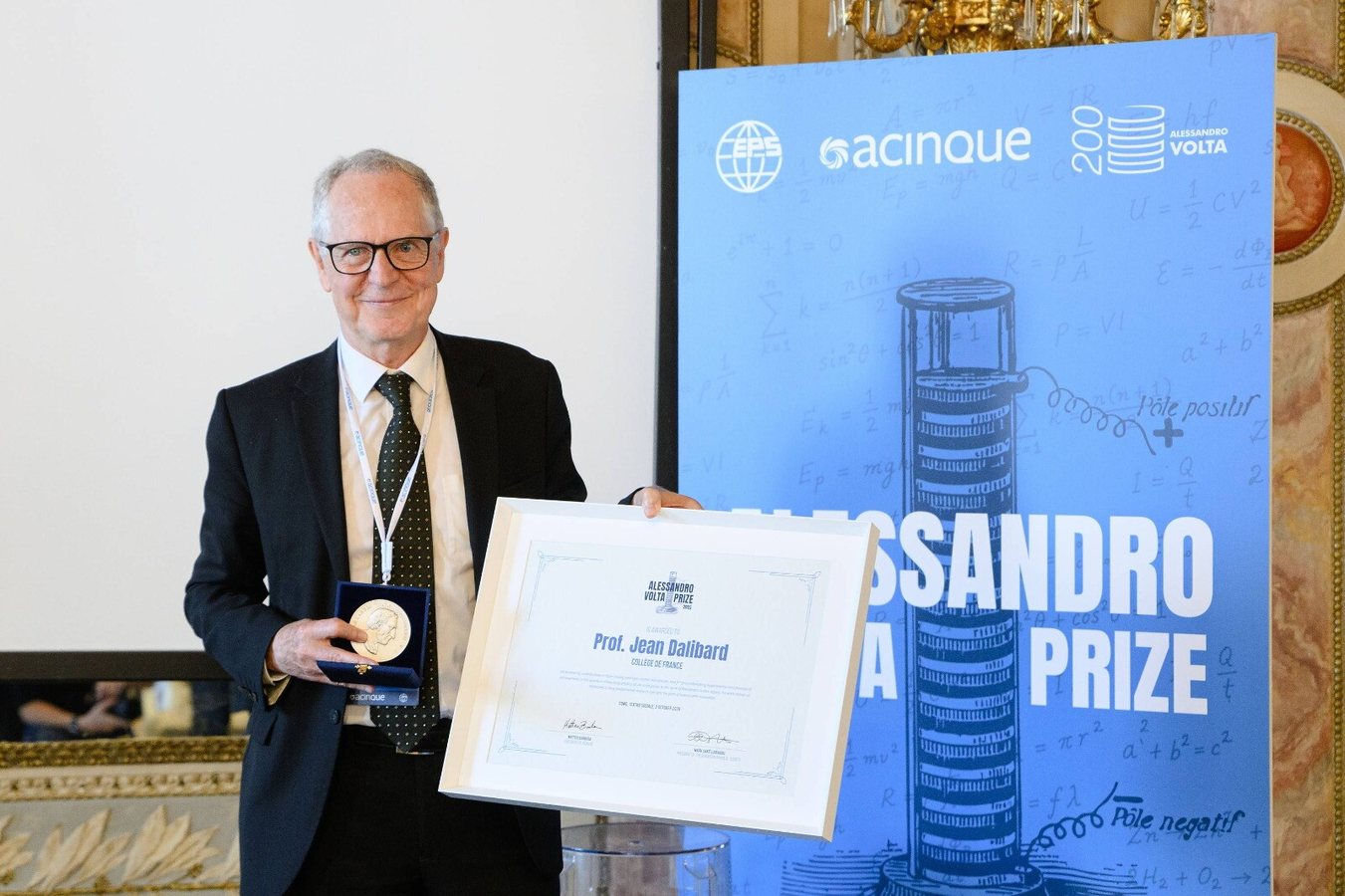 Jean Dalibard Receives 2025 Alessandro Volta Prize for Laser Cooling and Quantum Physics