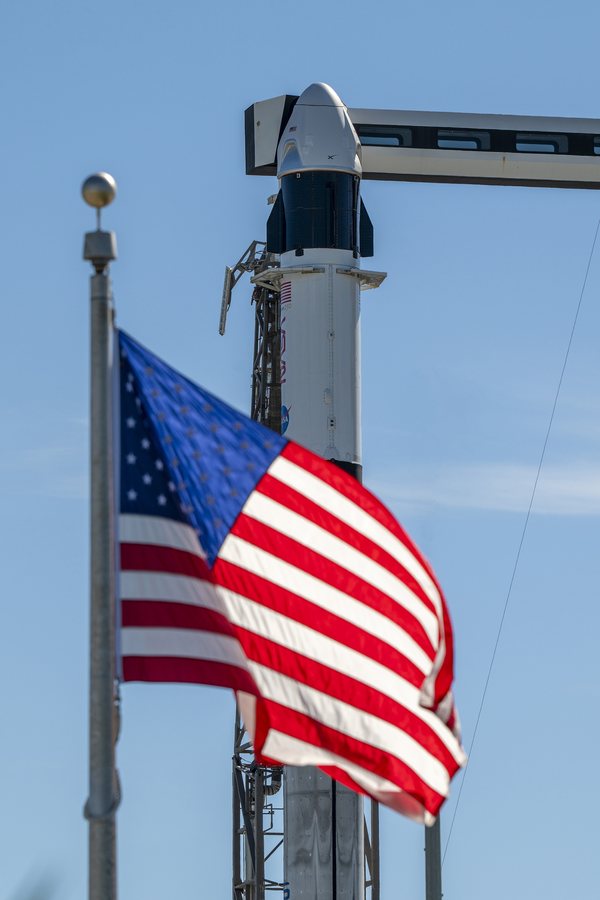 SpaceX Falcon 9 and Dragon Roll Out to Pad for NASA Crew-13 Launch